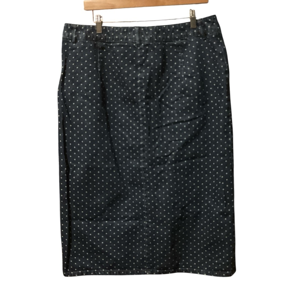 Boden Mira Denim Polka Dot Skirt - Picture 3 of 7